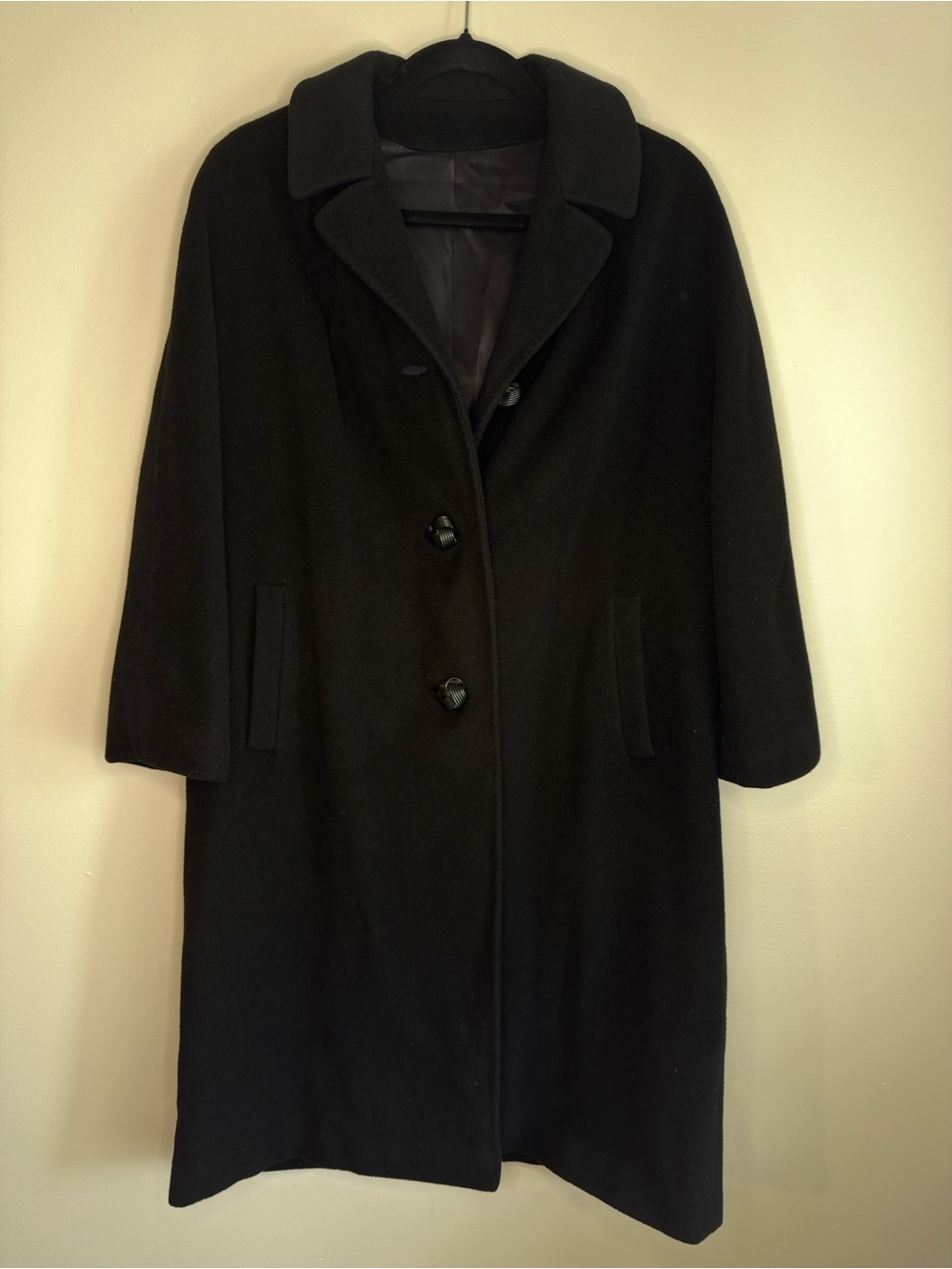 Vintage 100% Cashmere Bracelet Sleeve Swing Coat